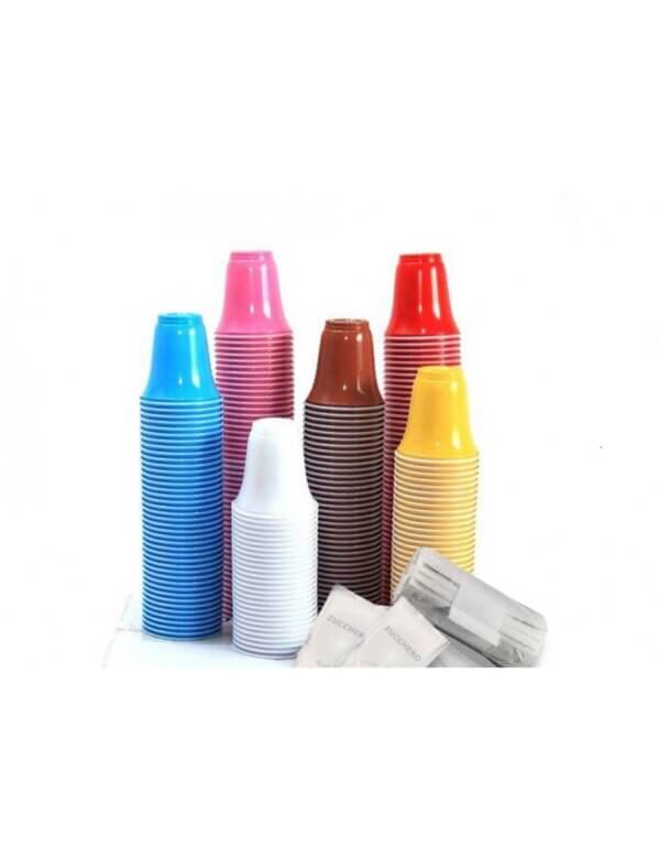 Kit Accessori 50 Pz Degustazione Bicchieri in plastica con Zucchero Bianco - immagine 1