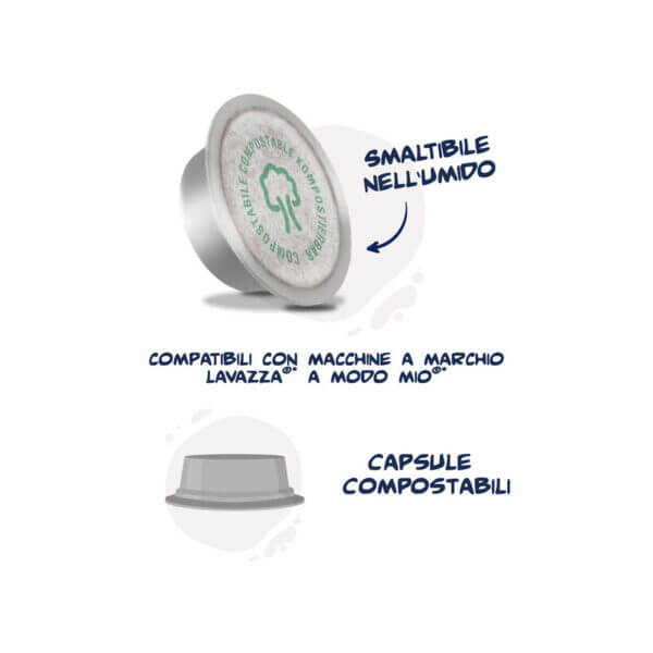 Borbone Capsula COMPOSTABILE Miscela Oro Don Carlo Compatibile Lavazza A Modo Mio Conf 100 Pz - immagine 2