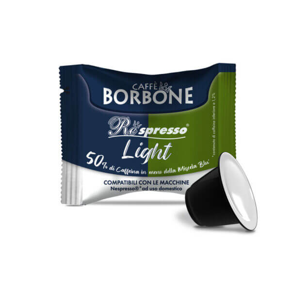 Borbone Respresso miscela LIGHT 50% Blu, 50% Dek compatibile con le Macchine da Caffè a marchio Nespresso® Conf 100 - immagine 1